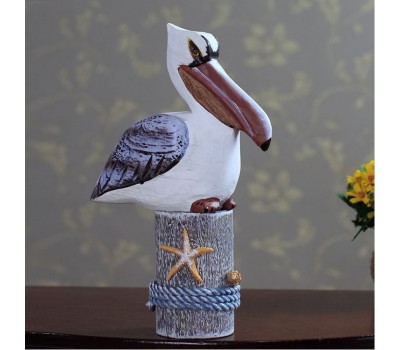 Большой Пеликан, морской декор  32х22х10см, дерево