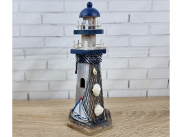 Декоративный Маяк 27x11x11см, Дерево, ручная работа, SHIP