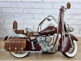 Фигурка мотоцикл BROWN INDIAN, Металл 33х17х20см, Коллекционная модель Art 1284