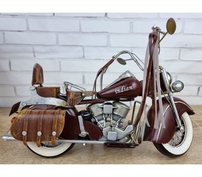 Фигурка мотоцикл BROWN INDIAN, Металл 33х17х20см, Коллекционная модель Art 1284