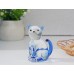 Кошка -Стеклянная фигурка в стиле Мурано. 5х2,5см,  ручная работа. Blue