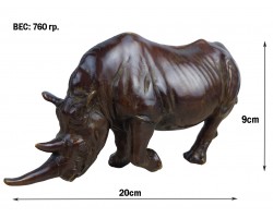 фигурка Носорог, бронза 20х6х9см вес 760гр.