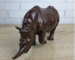 фигурка Носорог, бронза 20х6х9см вес 760гр.