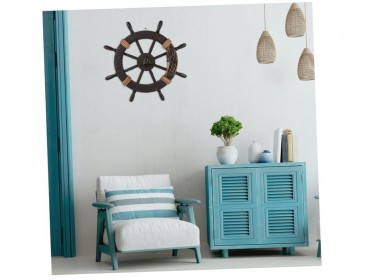 Штурвал настенный 45х45х4 см, дерево, OLD BLACK морской декор Штурвал настенный 45х45х4 см, дерево, OLD BLACK морской декор