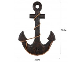 Якорь "Old Black"  46х32х3см,  морской декор, дерево