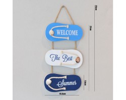 Морской декор, Подвес Welcome , 35х15см, Дерево