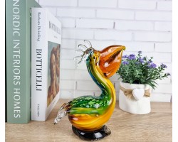 Пеликан. Стеклянная фигурка в стиле Мурано. 17х17х8 см  вес 700гр.
