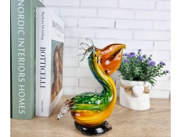 Пеликан. Стеклянная фигурка в стиле Мурано. 17х17х8 см  вес 700гр.