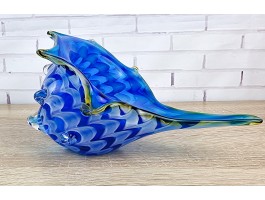 Морская ракушка . Стеклянная фигурка в стиле Мурано. (25X16х14см) Blue11
