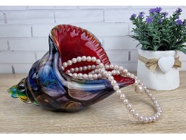 Морская ракушка . Стеклянная фигурка в стиле Мурано. (20X10х14см) Violet6
