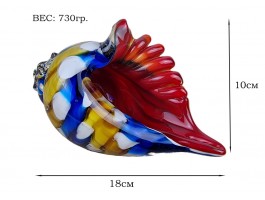 Морская ракушка . Стеклянная фигурка в стиле Мурано. (18X9х10см) Multi5