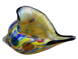 Морская ракушка . Стеклянная фигурка в стиле Мурано. (20X12х8см) YellowNew вес 950гр