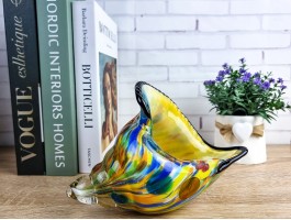 Морская ракушка . Стеклянная фигурка в стиле Мурано. (20X12х8см) YellowNew вес 950гр