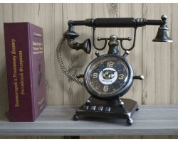 настольные часы  Ретро Телефон,  металл, 31х12х24 см
