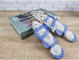 Декоративные деревянные рыбы 38 см (комплект 2шт) BLUE2