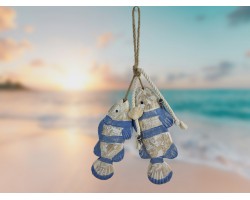Декоративные деревянные рыбы 38 см (комплект 2шт) BLUE2