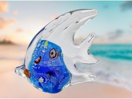 Стеклянная фигурка Рыбка в стиле Мурано. 12х11 см MiniBlue