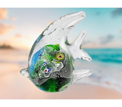 Стеклянная фигурка Рыбка в стиле Мурано. 12х11 см MiniGreen