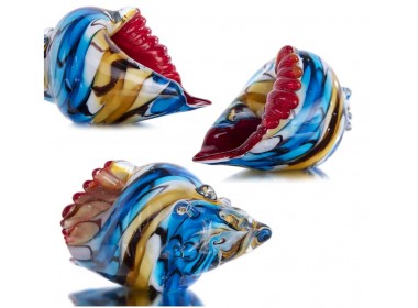 Морская ракушка. Стеклянная фигурка в стиле Мурано. 19X12см  Multi-colored Cage