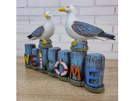 Статуэтка Чайки Welcome 20х5х15см, полистоун, морской декор Статуэтка Чайки Welcome 20х5х15см, полистоун, морской декор