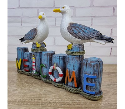 Статуэтка Чайки Welcome 20х5х15см, полистоун, морской декор Статуэтка Чайки Welcome 20х5х15см, полистоун, морской декор