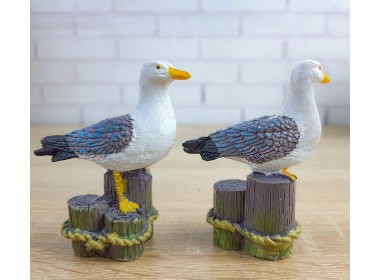 Статуэтка мини Чайка 7х5х3см, полистоун, (комплект 2 штуки ) Статуэтка мини Чайка 7х5х3см, полистоун, (комплект 2 штуки )
