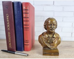 Бюст Уильям Шекспир. натуральная бронза, высота 15см. Антик