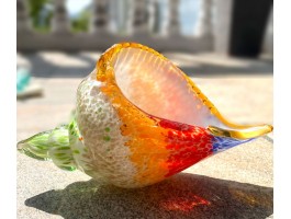 Морская раковина. Стеклянная фигурка в стиле Мурано. Высота 19X12см Rainbow