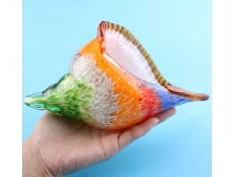 Морская раковина. Стеклянная фигурка в стиле Мурано. Высота 19X12см Rainbow
