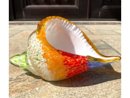 Морская раковина. Стеклянная фигурка в стиле Мурано. Высота 19X12см Rainbow