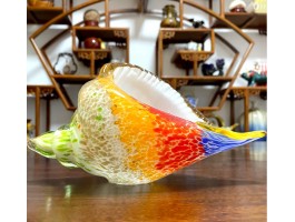 Морская раковина. Стеклянная фигурка в стиле Мурано. Высота 19X12см Rainbow