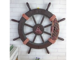 Штурвал настенный 45х45х4 см, дерево, OLD BLACK морской декор Штурвал настенный 45х45х4 см, дерево, OLD BLACK морской декор
