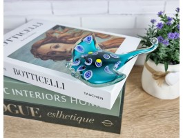 морской Скат- Стеклянная фигурка в стиле Мурано. 14х 14см  Вес 320г