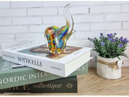 Слон - Стеклянная фигурка в стиле Мурано. 12х9х6см  Вес 340г