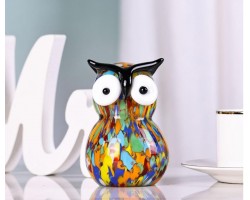 Сова Стеклянная фигурка в стиле Мурано. 12х7х8см  Вес 700г