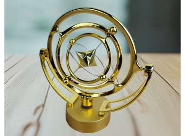Маятник - вечный двигатель Космос GoldStar (24х24х10 см) пластик, работает от USB