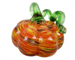 Тыква - Стеклянная фигурка в стиле Мурано. 10х10х7см  Вес 380г Orange