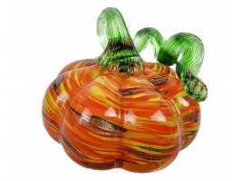 Тыква - Стеклянная фигурка в стиле Мурано. 10х10х7см  Вес 380г Orange