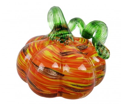 Тыква - Стеклянная фигурка в стиле Мурано. 10х10х7см  Вес 380г Orange