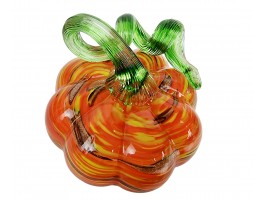 Тыква - Стеклянная фигурка в стиле Мурано. 10х10х7см  Вес 380г Orange