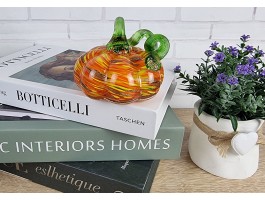 Тыква - Стеклянная фигурка в стиле Мурано. 10х10х7см  Вес 380г Orange