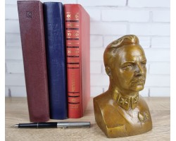 Бюст Ворошилов К.Ф. натуральная бронза, высота 16см Антик