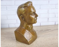 Бюст Ворошилов К.Ф. натуральная бронза, высота 16см Антик