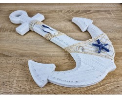 Якорь Декоративный WHITE  45см, дерево BlueStar