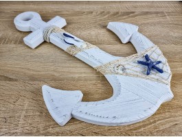 Якорь Декоративный WHITE  45см, дерево BlueStar