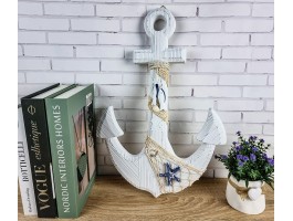 Якорь Декоративный WHITE  45см, дерево BlueStar