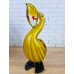 Пеликан с рыбкой. Стеклянная фигурка в стиле Мурано. 26 см Yellow