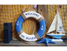 Декоративный спасательный круг 40 см Оригинальный, синий цвет Декоративный спасательный круг 40 см Оригинальный, синий цвет