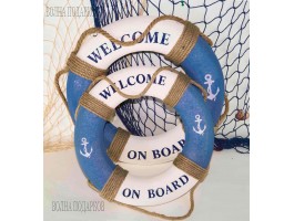 Декоративный спасательный круг 40 см Оригинальный, синий цвет Декоративный спасательный круг 40 см Оригинальный, синий цвет