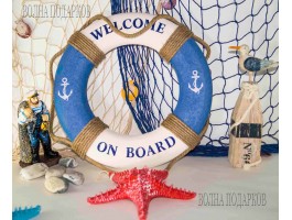 Декоративный спасательный круг 40 см Оригинальный, синий цвет Декоративный спасательный круг 40 см Оригинальный, синий цвет